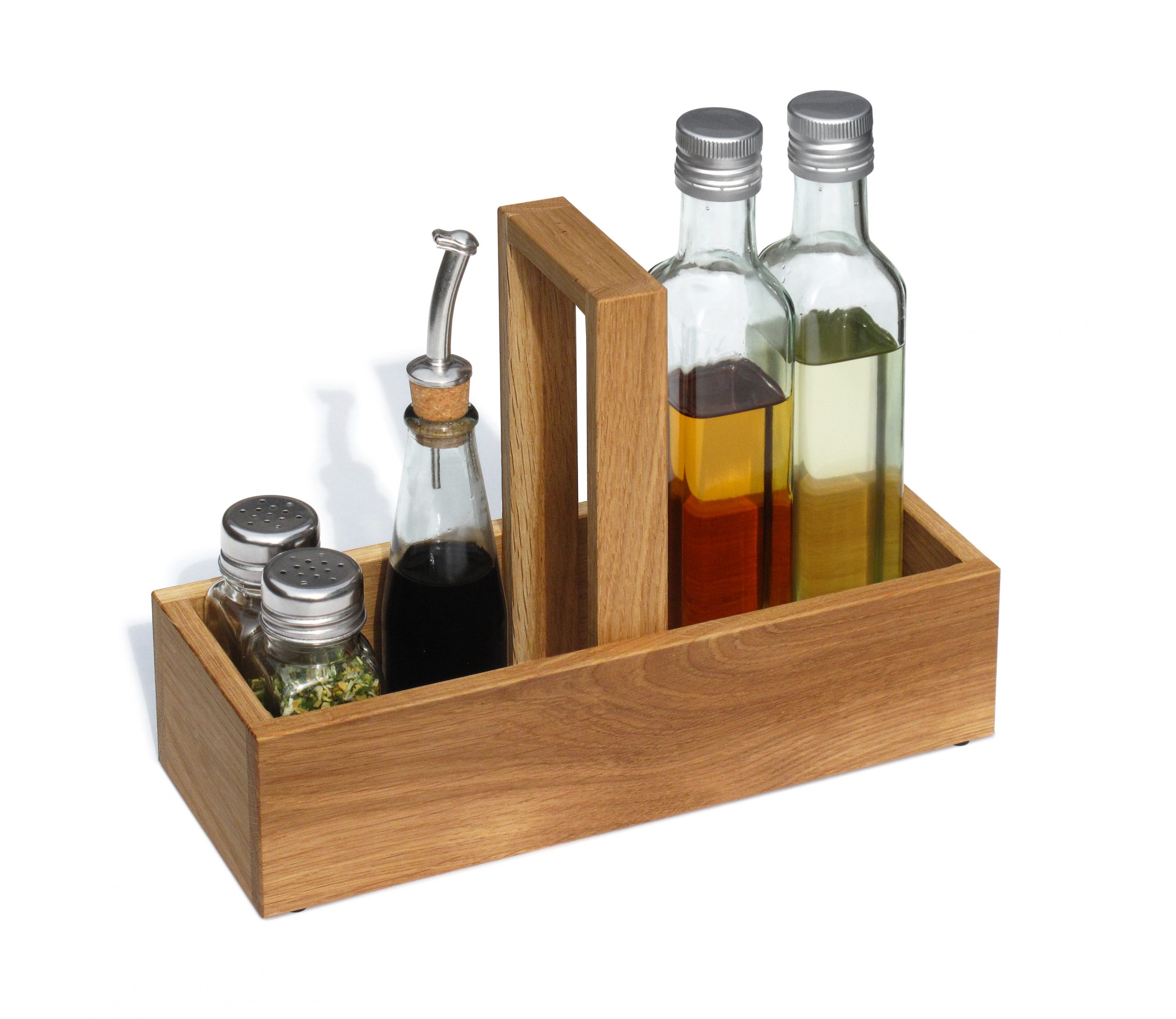 Tischbox: Ordnung für Essig, Öl & Gewürze