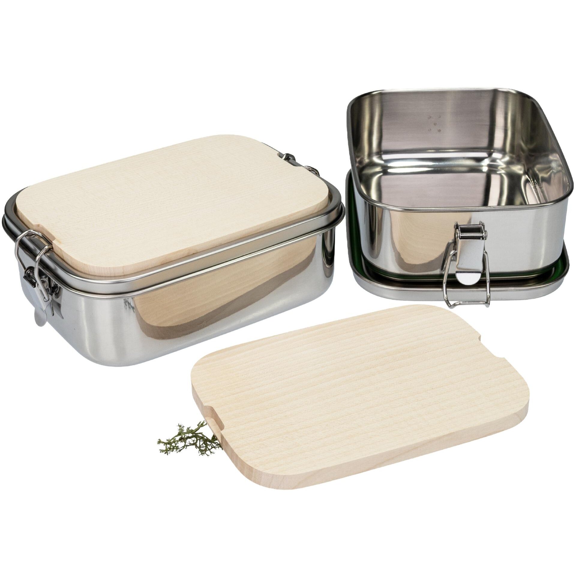 Edelstahl Lunchbox Ahorn